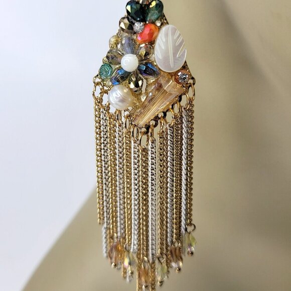 Colourful Long Tassel Earrings - Picture 5 of 9